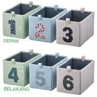 BARN Multipurpose Children's Toy Storage Box with Number Motif 1-6 contains 3 pcs, size 17x27x17cm