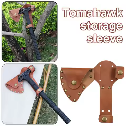 High Quality Leather Axe Blade Cover Portable Waist Hanging Hatchet Sleeve Survival Camping Axe Shea