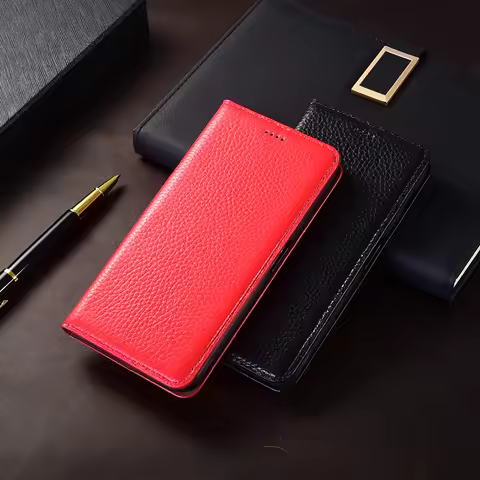 Litchi Patterned Phone Case For Samsung Galaxy Note 20 10 9 8 7 5 Plus Ultra Xcover 4 4S 5 6 7 Pro F