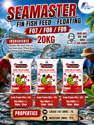 [F07] [20 KG] MAKANAN IKAN SEAMASTER FLOATING PELLETS / PROTEIN 43% / MAKANAN IKAN TINGGI PROTEIN