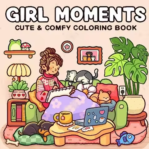 Coloring Book Cute Animal Character Book Easy to Use Coloring Book
