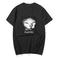 READY STOCK S-5XL Ibuprofen Cat Meme Graphic T-Shirt Men Unisex Fashion Short Sleeve T-shirts 100% C