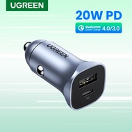Ugreen Quick Charge 4.0 3.0 20W QC USB Car Charger with iPhone 14/13/13 Mini/12 Pro Max/11/XS/XR/X