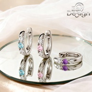 18G Hypoallergenic Small Hoop Earring 1PC Pink Rhinestone Ear Hoop Cartilage Helix Huggie Earring