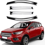Chrome Side Window Visor Wind Vent Deflector for 2013-2019 Ford Escape,4pcs Outside Mount Style Chro