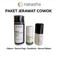 NATASHA SKINCARE Paket Jerawat Cowok / Natasha Skin Care/sabun/serum pagi/serum malam