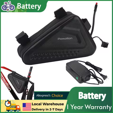 36V 48V EBIKE Battery - 10AH 13AH 20AH Options, E-Bike Triangle Battery with Hard Case Waterproof Ca