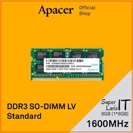 TOPERLE12 MEMORY RAM APACER 4GB 8GB DDR3 LV PC3-12800 1600 SODIMM