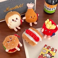GANTUNGAN Cute Food Character Plushie Hanging Doll Burger Bagcharm Keychain/, FriedKentang, Sausage,