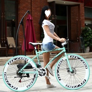 Dead Flying Bicycle Variable Speed Men's and Women's Style Double Disc Brake Student Children's Bicycle Adult Road Racing Solid Tire