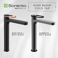 SORENTO Bathroom Faucet High Basin Cold Tap Rose Gold + Matt Black or Gunmetal ( SRTWT8303-RG &SRTWT