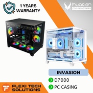 Flexi Tech INVASION D7000 Black & White PC Desktop Casing Come With 6 Fans