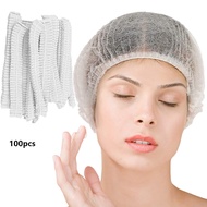 100pcs 21inch Disposable Bouffant Caps Hairnets for Food Service, Labs, Hospital