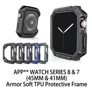 App*e Watch 45MM / 41MM Series 7 8 Carbon Fiber TPU Cover Iw*tch 41MM 45MM Protective Frame Case Cov