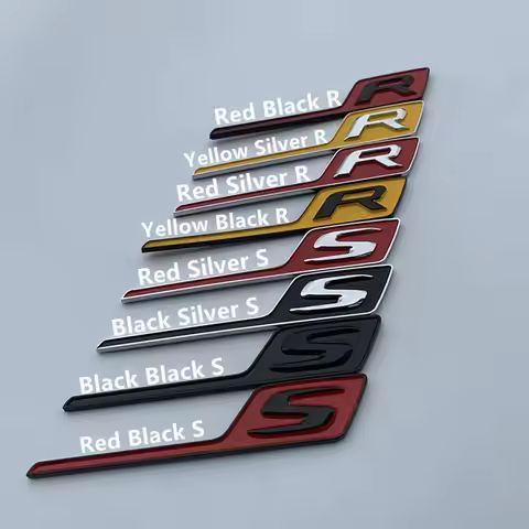 Car Styling New Long S R Letter Trunk Emblem Logo Badge Sticker For GTR GTS C63S E63S GLC63S GLE63S