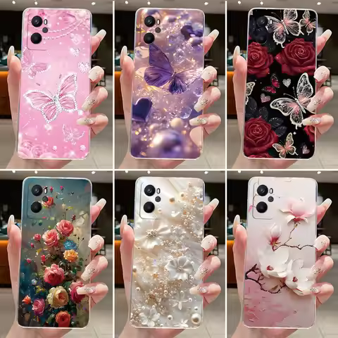 Casing For OPPO A96 CPH2333 Phone Case Soft Case New Design Aesthetic Luxury Fashion Butterfly Flowe