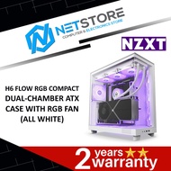 NZXT H6 FLOW RGB COMPACT DUAL-CHAMBER ATX CASE WITH RGB FAN (ALL WHITE) - CC-H61FW-R1