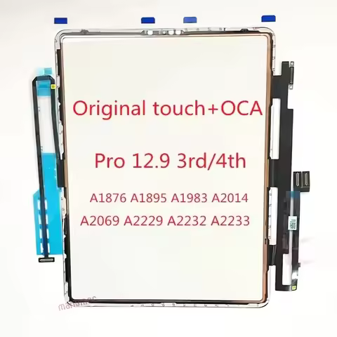 Glass Touch Screen Digitizer With OCA Frame Sticker For iPad Pro 12.9 3rd 4th A1876 A1895 A1983 A201