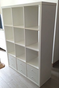 IKEA KALLAX 3x4 白色層架連櫃桶