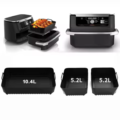 Air Fryer Tray Silicone Mold For Ninja Af500 Air Fryer Liner Basket Reusable Oven Baking Tray Non-St