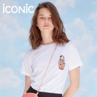 iCONiC PINK LITTLE DOLL T-SHIRT #20459 เสื้อยืด สีขาว ปักฟองน้ำ ตุ๊กตา 3 มิติ นุ่มนิ่ม เสื้อยืดผู้หญ