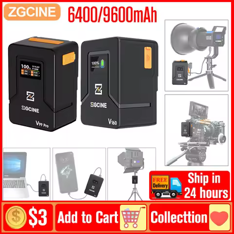 ZGCINE ZG-V99 V50 V160 S200 V Mount Battery V-Lock Lithium Battery Auxiliary battery 파워뱅크 for Type-C