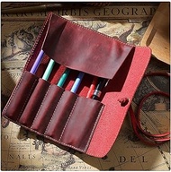 Home Office 2 Pcs Leather Retro Pencil Cases Roll Pen Bag Storage Pouch for Stationery School Supplies Makeup Cosmetic Bag Holder (Color : C, Size : 190x40mm)