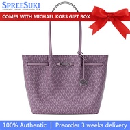 Michael Kors Handbag In Gift Box Carson Large Signature Logo Tote Bag Light Quartz Light Purple # 35