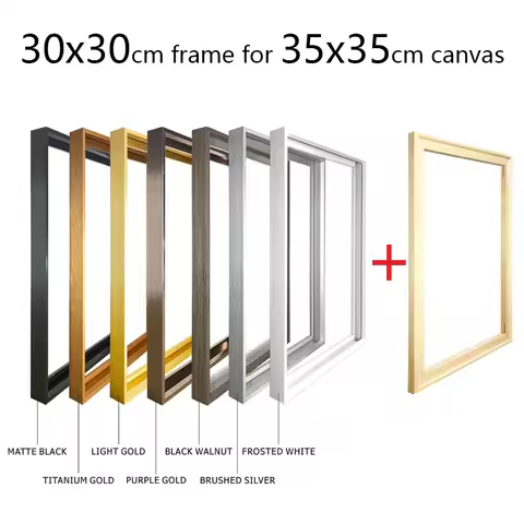 30x30cm Matel Frame For 35x35cm Canvas Painting Gold Black Aluminum Alloy Oil Painting Frame Wall Ar