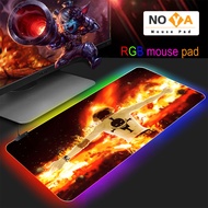 [one piece] NOYA Black RGB Mouse Pad Large Locking Edge Gamer Computer Desk Mat Anime Non-Skid Gaming MousePad extended mouse pad for gaming with light