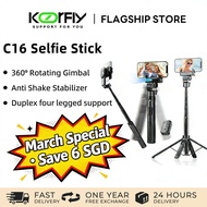 Koorfly C16 Selfie Stick Tripod With Remote Support Face Tracking Recognition For Phone Travel Gimba
