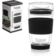 Tupkee Double Wall Glass Tumbler - 8-Ounce, All Glass Hand Blown Reusable Insulated Tea/Coffee Mug &