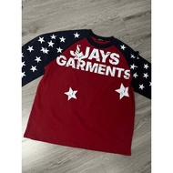 Jays Garments Navy Blue Raglan Long Sleeve T-Shirt - Thick Cotton