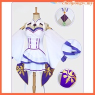 [Cons] Anime Cartoon Characters Emilia White Long Straight Wig Cosplay Party Ctr