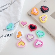 Colorful puzzle heart frame shape bead top to bottom for diy craft