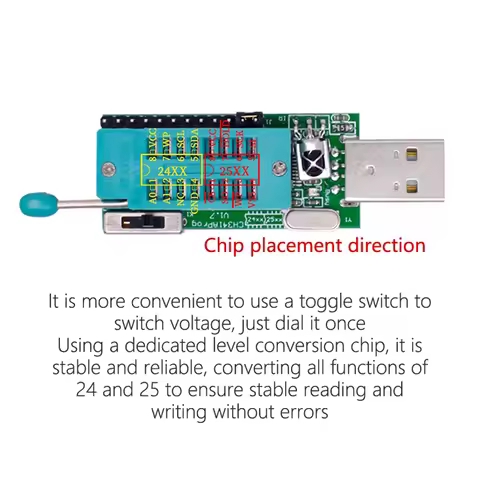 Programmer Module W/Adapter Board CH341A Programmer V1.7 1.8V Level Shift W25Q64FW W25Q128FW Gd25LQ6
