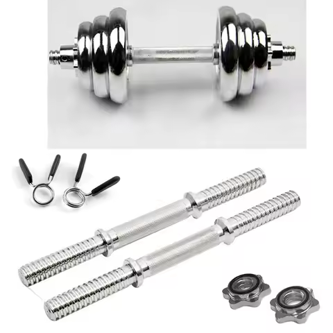 Fitness Dumbbell Bar With Clamps 25mm Adjustable Weight Standard Threaded Dumbbell Handle Home Gym D