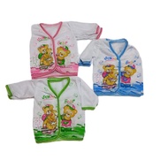 Baju Bayi Tidur Newborn 0-6 Bulan Lengan Panjang Pendek Cowok Perempuan Katun PE Adem Nyaman 3Pcs- L