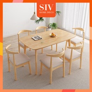 SIV 1.2 - 1.6m Wood Dining Table Set Furniture Wooden Kitchen Tables With Chairs, 4-6 Seaters