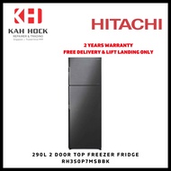 HITACHI 290L 2 DOOR FRIDGE RH350P7MSBBK TOP FREEZER [BRLLIANT BLACK] - 2 YEARS LOCAL WARRANTY