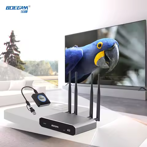 4K Wireless Conference Room Presentation System With Receiver And USB-C/A Transmitters, Multi-Screen