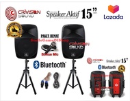 SPEAKER CRIMSON 15IN 2 UNIT + MIC KABEL + STAND SPEAKER Bluetooth Radio
