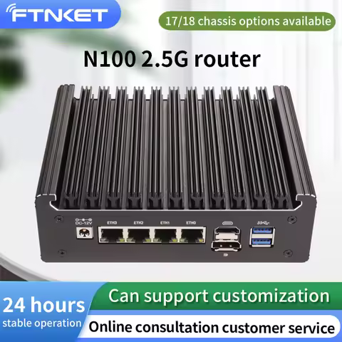 Alder Lake N100 Soft Router DDR4 8 Go 256 Go NVMe SSD 4 * i226 2.5G LAN Mini PC trône fouet pare-feu