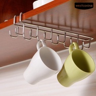 Westcovina Tea Coffee Cup Holder Mug Metal Rack Under Shelf Board Hook Cupboard Organizer