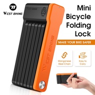 WEST BIKING Mini Folding Bicycle Lock Anti-theft Security Steel Chain Lock Alloy Lock Bike Accessori