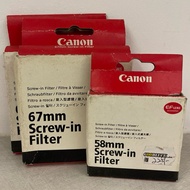 CANON 58MM/67MM SCREW IN LENS FILTER