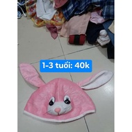 Pink rabbit hat for children 1-3 years old ms26