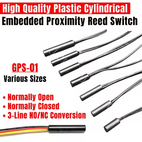 5PCS GPS-01 Reed Switch 4*18MM 5*15MM 20MM 25MM 6*30MM NO/NC 38MM Normally Open/Closed Magnetic Cont
