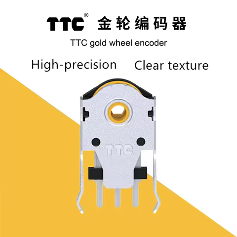 TTC 7/8/9/10/11/12/13/14/15/16mm Rotary Mouse Scroll Gold Wheel Encoder With 1.74mm Hole Mark,20-40g