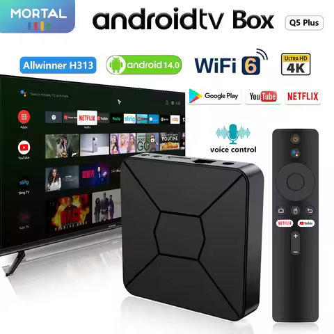 Factory Directly Mortal Q5 plus TV box 4K Android 14 Allwinner H313 2.4G&5G Wifi6 Blueooth5 2GB8G16G